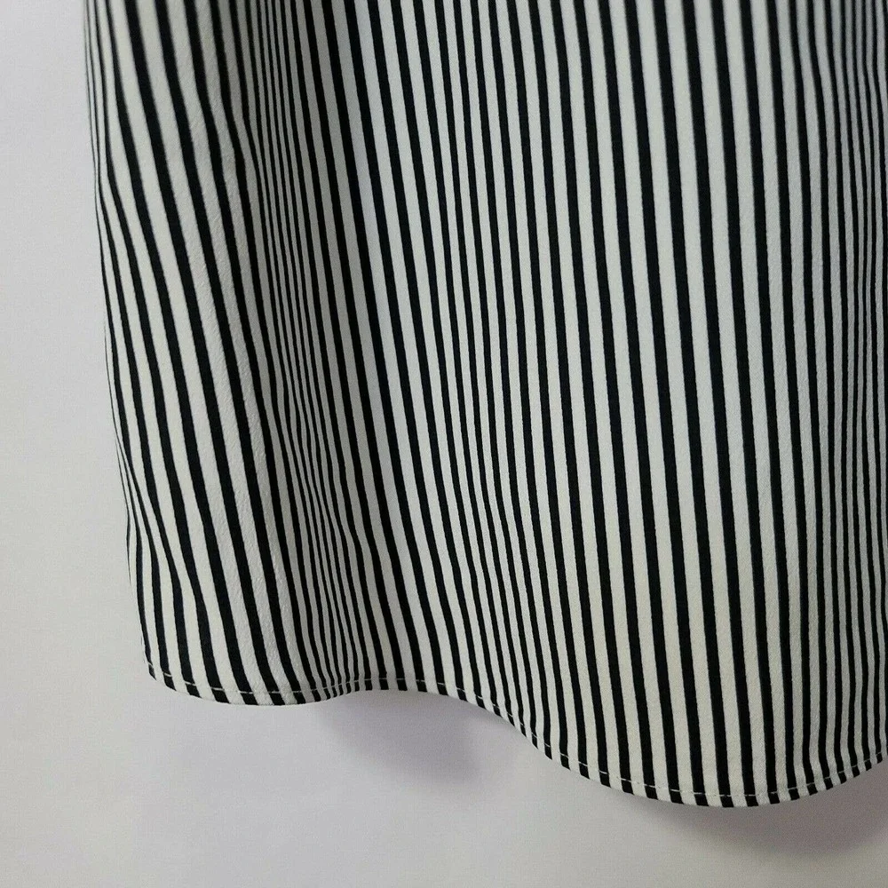 J.Crew Size 0 Spaghetti Strap Sleeveless Racerback Black/White Striped Tank Top - Picture 2 of 6